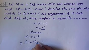 IIT JAM 2019 MATH Q.NO.58 (NAT) Eigenvalues(Characteristic Polynomial and the Matrix )
