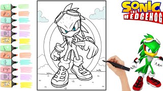 Sonic The Hedgehog Jet The Hawk Coloring Page | Coloring video for kids #painting #sonicthehedgehog