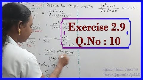 TN 11th Maths|Chapter-2|EXERCISE(பயிற்சி)-2.9 Q.no:10| #MalarMathsTutorial