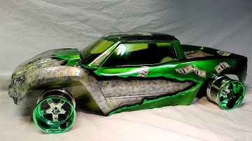 Traxxas X MAXX Doller DOller Bills Custom Rc body How to Hydro dip RC body Pitdawg Hydro