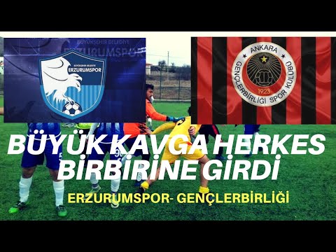 ERZURUMSPOR-GENÇLERBİRLİĞİ MAÇIN DA BÜYÜK KAVGA