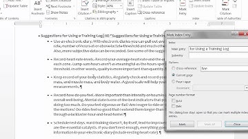 Build an Automated Index in Word 2013