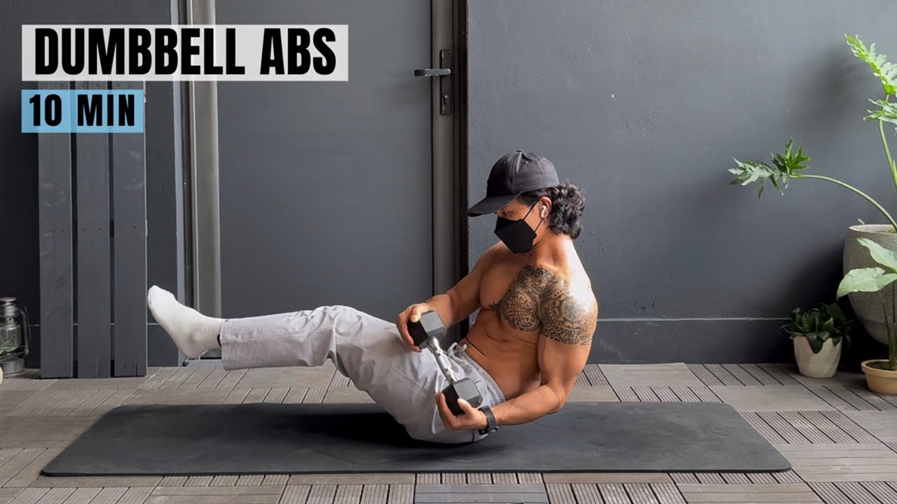 10 Min ABS WORKOUT WITH DUMBBELLS | Follow Along - YouTube