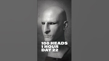 Sculpting 100 Heads in 1 Hour – Day 22  #zbrush #blender3d