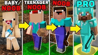 Minecraft NOOB vs PRO : NOOB EVOLUTION! NOOB BECAME a PRO in Minecraft! Animation!