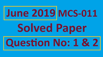 June-2019 | MCS11 | solved paper | Question No:1&2| C language MCS011 MCS-011