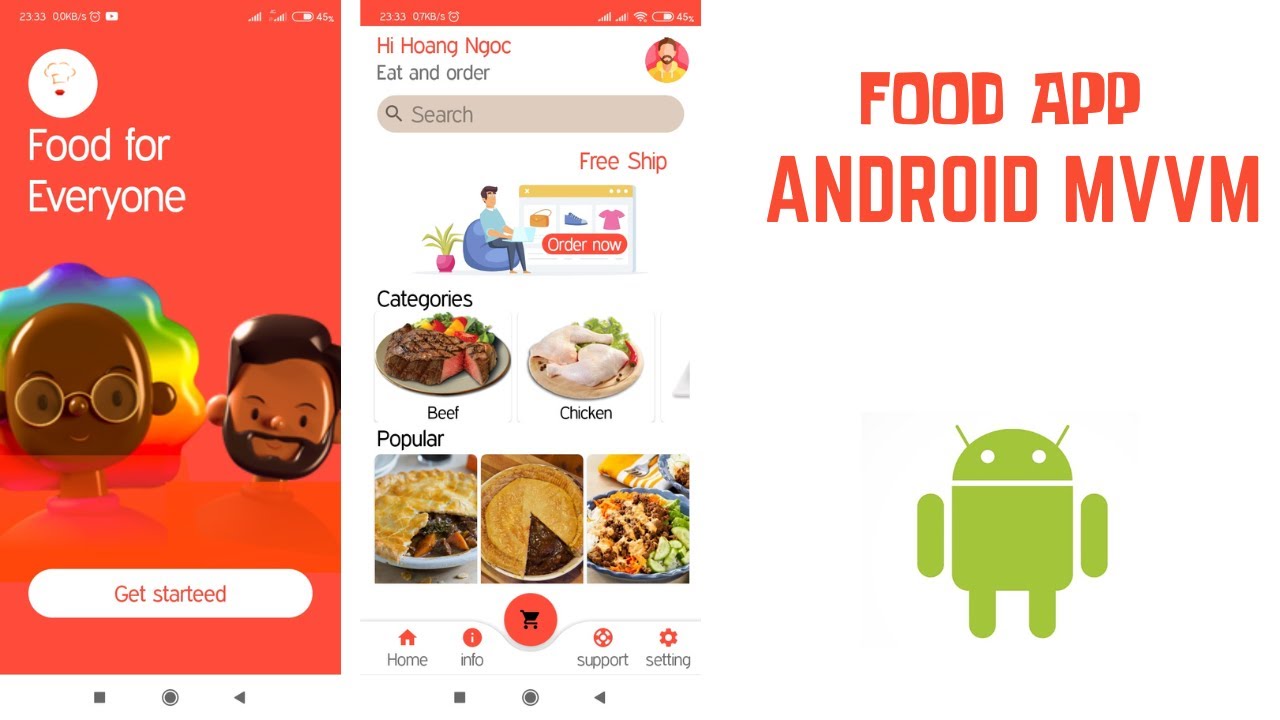 Android MVVM Food App B i 6 Hi n Th Data L n Recycleview Popular 