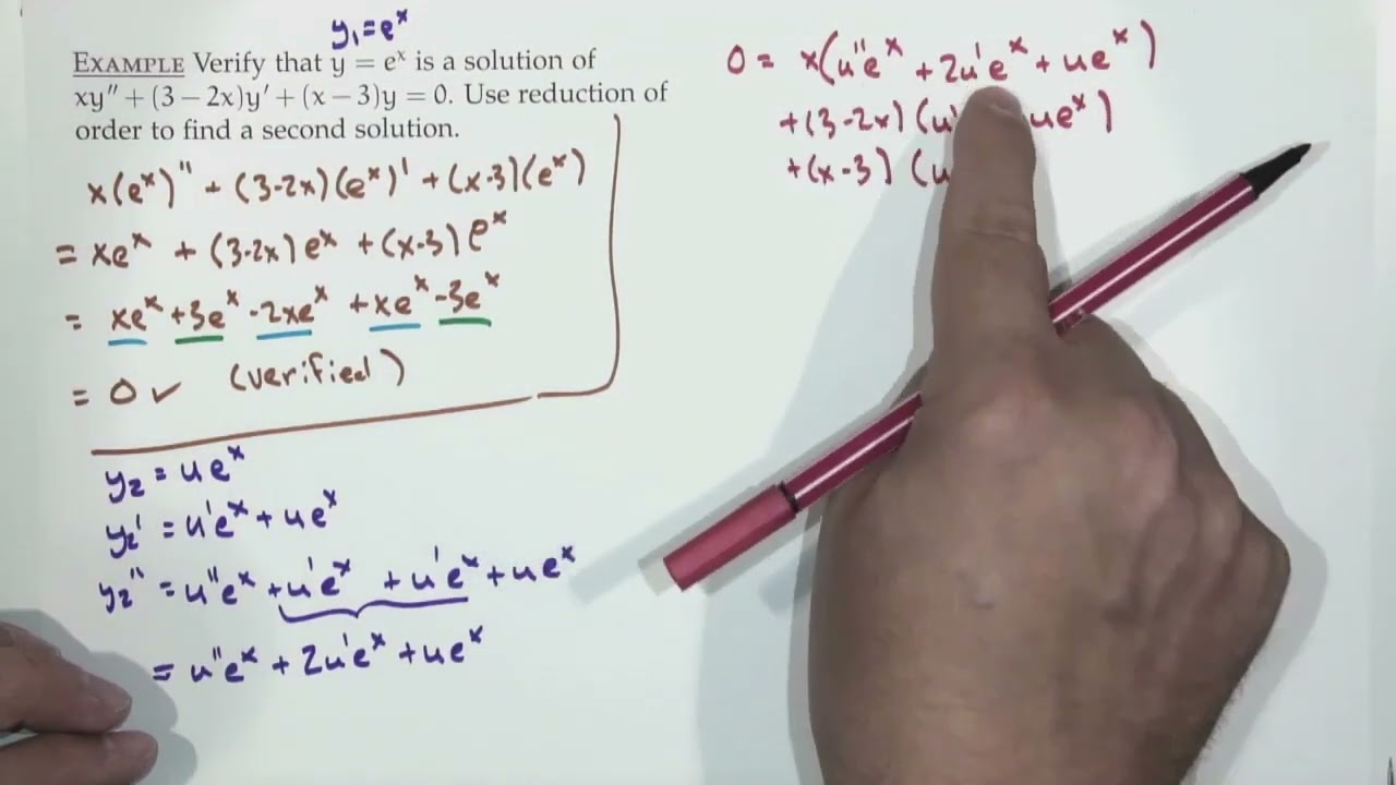 Differential Eqns. F22-11 -- Order reduction + Constant coefficient ...