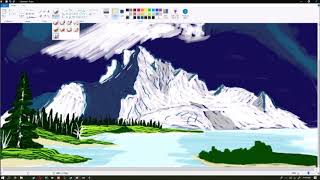 Making a Bob Ross Painting in MICROSOFT PAINT! |low Quality|