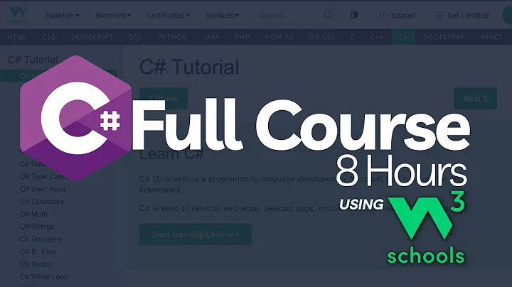 W3Schools C# Full Course in 8 Hours | Complete W3Schools C# Tutorial for beginners thumbnail