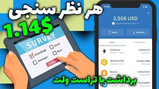 کسب درآمد اینترتی واقعی آنلاین | برای هر نظر سنجی 1.14$ کسب درآمد کن