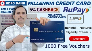 HDFC Millennia RuPay Credit Card Benefits | HDFC Credit Card Apply | HDFC Millennia Credit Card
