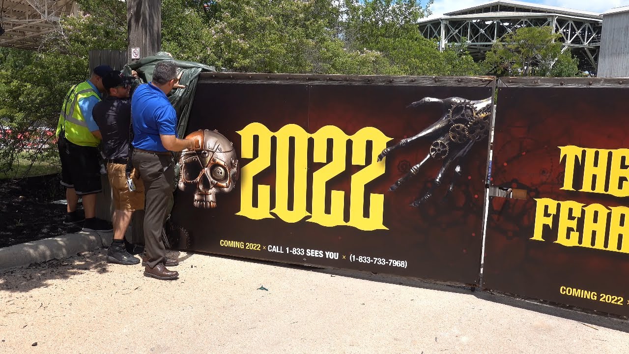 Six Flags Fiesta Texas Reveals The Gates of Fear Ride Attraction 2022 4K