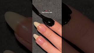 🍒 Dark Cherry Nails for Beginners 💅✨ | Easy Nail Art Tutorial #shorts