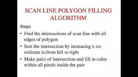 Scan line polygon filling algorithm