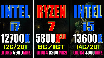 INTEL i7 12700K (DDR5) vs RYZEN 7 5800X3D (DDR4) vs INTEL i5 13600K (DDR4) || PC GAMES TEST ||