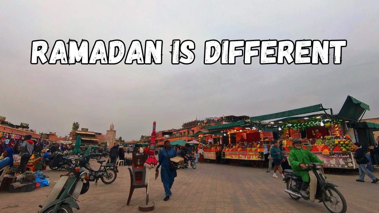 Marrakech Before Iftar 4K 🇲🇦 | Ramadan Evening Walk at Jemaa el-Fna (Real Sounds)