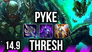 PYKE & Jhin vs THRESH & Jinx (SUP) | 15/0/7, Legendary, 600+ games | KR Diamond | 14.9