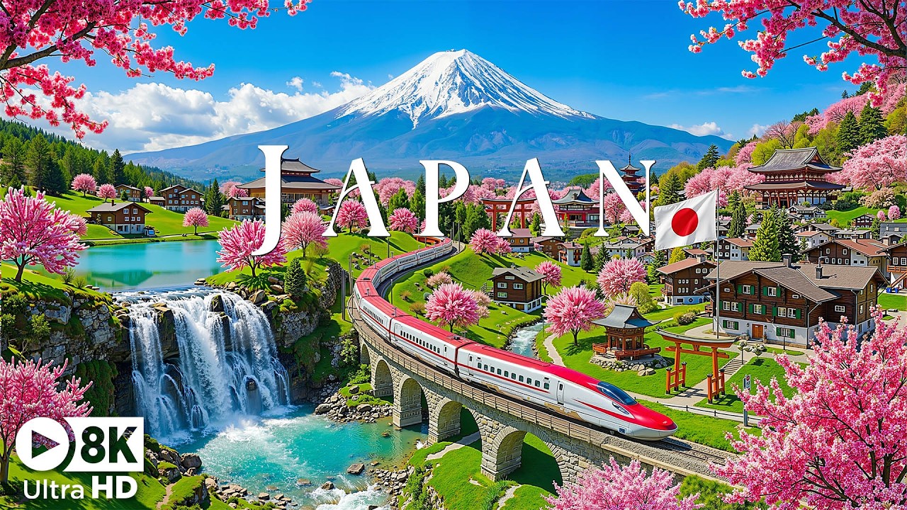 Spring in Japan 8K 🌸 Cherry Blossoms in Bloom, Peaceful Villages & Timeless Landscapes | UHD