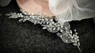 DlY/The idea of ​​making a hair vine with lace and crystals in Arabic style/Hair accessories