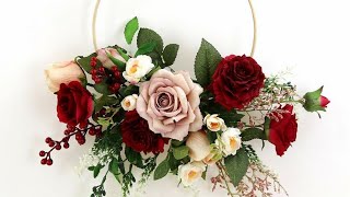 Diy: wedding bridesmaid hoop bouquet🌷⚘⚘⚘🌷🌷🌷💋🧡