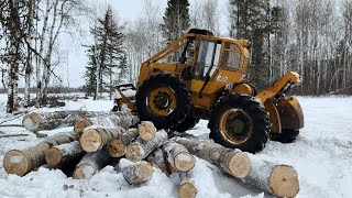 Retro Clark 664C Skidder Winter Poplar Salvage