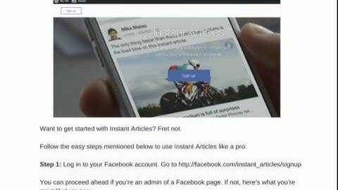 How to Publish your First Post on Facebook Instant Articles?
