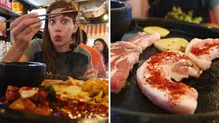 Eating Spicy Korean Barbecue Samgyeopsal (삼겹살) | Tokyo, Japan