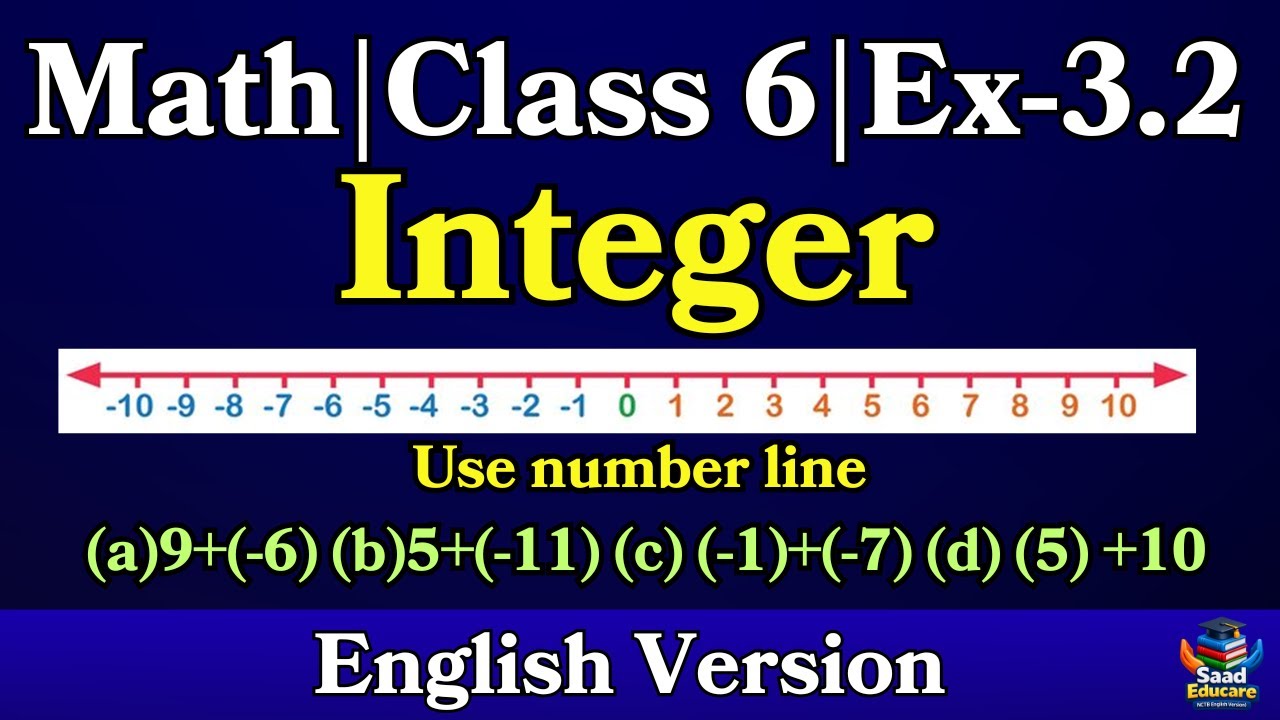 Integer Youtube Class 6 Math Integers Ex 3.2 | Integer Addition | NCTB English Version ...