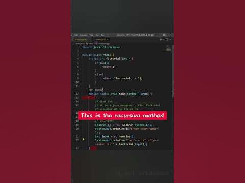 Java Program To Find Factorial Of A Number Using Recursion|How To Find ...