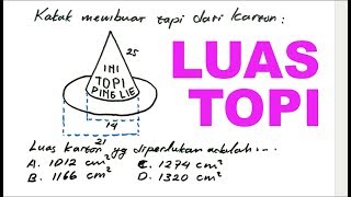 Luas TOPI Ulang Tahun - Pembahasan Soal UNBK SMP 2019