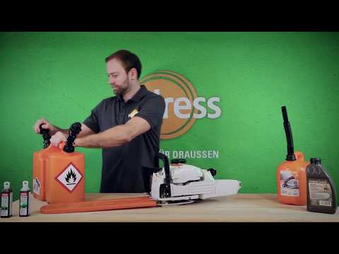 Tutorial - STIHL Motorsägen: Richtiges Befüllen einer Kettensäge mit Kraftstoff und Kettenöl