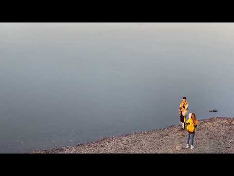 Stone skipping jump like frog in water