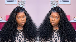*New* Trendy Pre-Braided Deep Wave 13x6 Frontal Wig Install | Half Up Half Down | West Kiss Hair