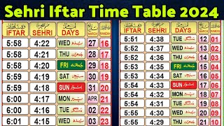 Sehri Iftar Time Table 2024 | Ramzan Calendar 2024 screenshot 4