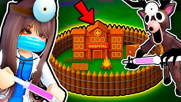 Building a HOSPITAL BASE To Save My SISTER In 99 NIGHTS IN THE FOREST! (Roblox)