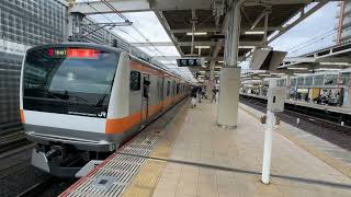 JR東日本中央線E233系0番台八トタT10編成快速東京行き 武蔵小金井駅到着 発車シーン