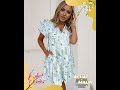 Robe Florale Femme – Manches Superposées · Col V Noué · Bordures Rayées · Poche · 2 Coloris
