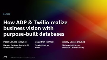 AWS re:Invent 2022 - How ADP & Twilio realize business vision with purpose-built databases  (DAT212)