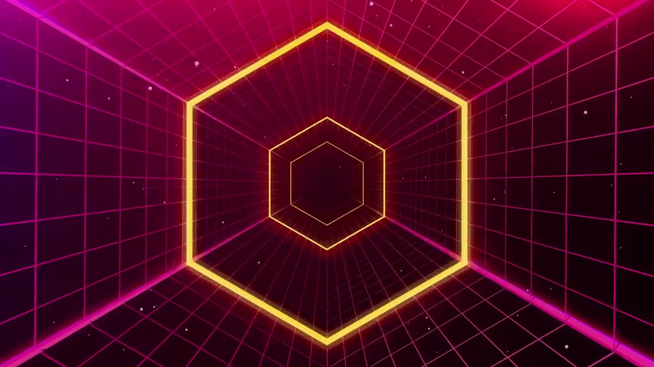 4K Hexagon Neon tunnel VJ Motion Background Hexagon vj loop motion ...