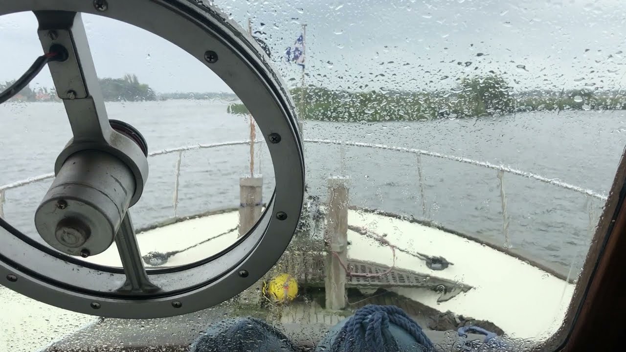 60 minutes of Rain And Boat Sounds whilst at anchor. Wheelhouse view MV Lady Liselot.