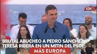 Brutal abucheo a Pedro Sánchez y Teresa Ribera en un mitin del PSOE