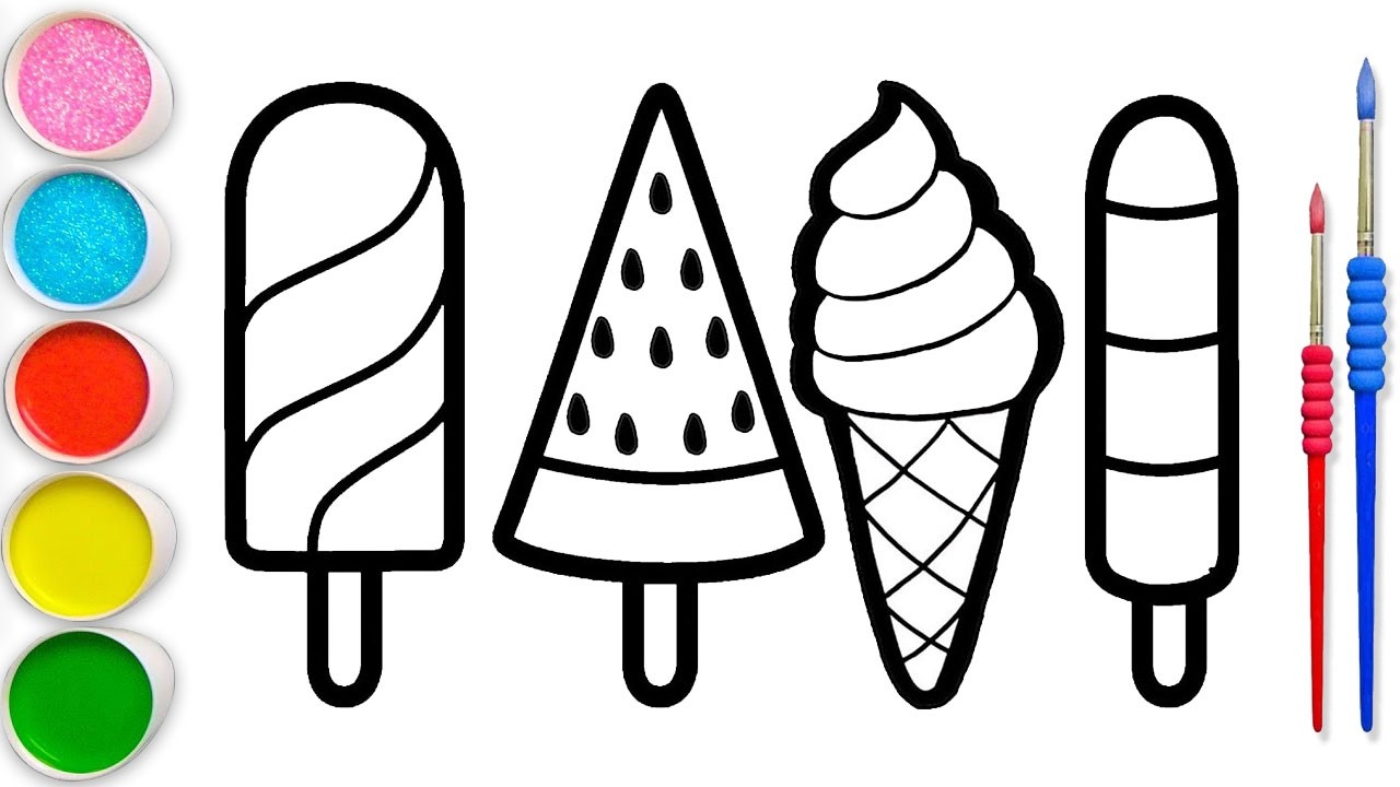 How to Draw a Ice Cream Step by Step | Ice Cream Drawing, Coloring And Painting For Kids Toddlers