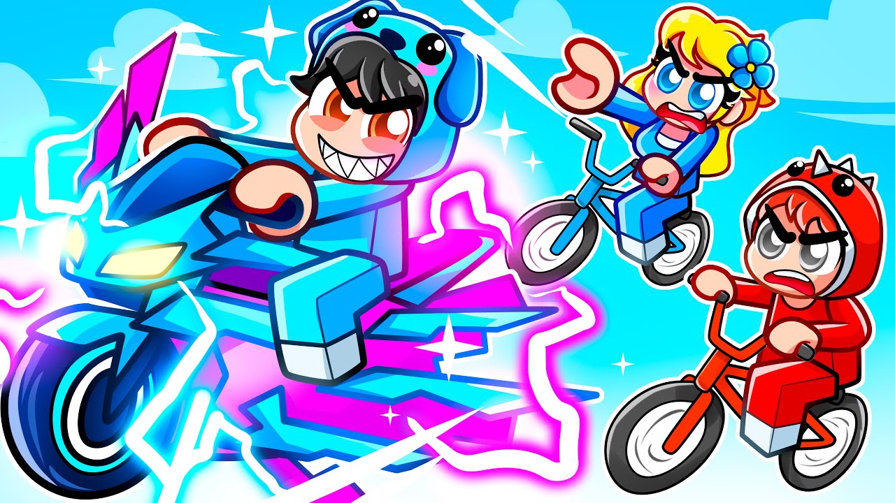 OP SPEEDRUNNER против ОХОТНИКОВ в Roblox BIKE OBBY...