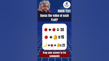 Guess the value of each Fruit🧠 | Only 1% Can Solve This Math Puzzle  #maths #shorts  #quiz #ytshorts