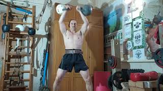 #мотивация #челлендж #рывокгирь  Рывок двух гирь по 16 кг за минуту.
