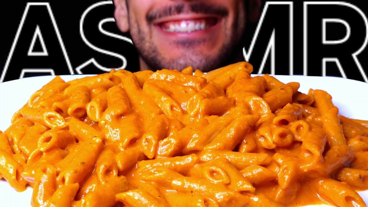 ASMR PENNE PESTO ROSSO PASTA (EATING SOUNDS) NO TALKING MUKBANG