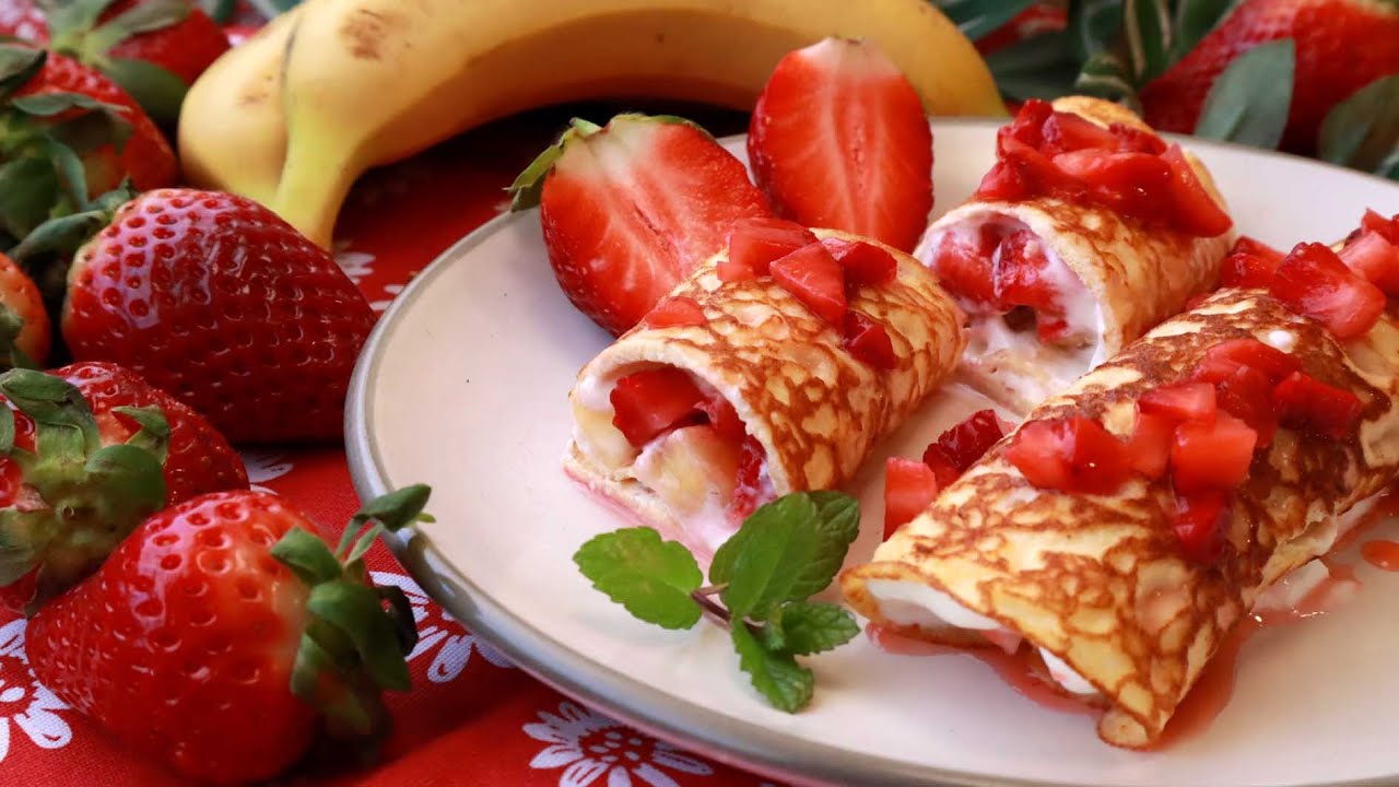 CREPES fáciles de HARINA DE ALMENDRA RELLENOS DE FRUTAS