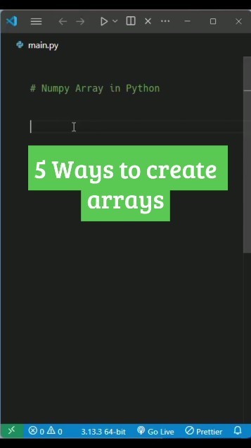 🔥 5 Ways To Create Arrays Like a Pro! #PythonShorts #NumPy #coding # ...