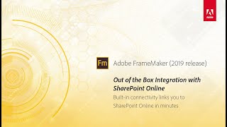 SharePoint Online integration – Adobe FrameMaker (2019 release)
